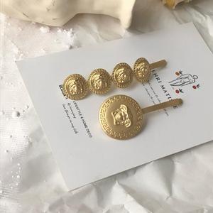 Gold plating dumb Gold beauty locket metal hair clip hair jewelry for girl - Product Image 2
