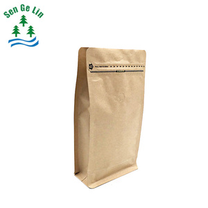refermable zipper fond plat <span class=keywords><strong>café</strong></span> poche kraft papier sac d'emballage de <span class=keywords><strong>café</strong></span> avec vanne d'air - Product Image 5