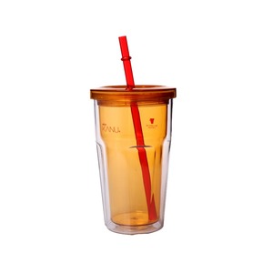 Atractivo moda 16 oz tapas y popotes por mayor vasos de plástico con paja taza de jugo - Product Image 2