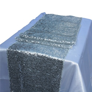 Rose <strong>Gold</strong> Sequin Fabric 100% Polyester Eco-Friendly Durable Customizable <strong>Table</strong> <strong>Runners</strong> Unique Fancy Print Knitted for Home Hotel - Product Image 4
