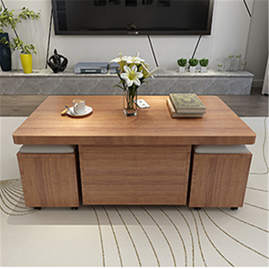 Multifunctional Lift Top <strong>Coffee</strong> <strong>Table</strong> <strong>with</strong> Storage Stools and <strong>Wheels</strong> for Apartment Living Room - Product Image 1