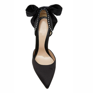 <span class=keywords><strong>Zapatos</strong></span> <span class=keywords><strong>de</strong></span> tacón alto para <span class=keywords><strong>mujer</strong></span>, tacones finos <span class=keywords><strong>de</strong></span> satén negro <span class=keywords><strong>de</strong></span> 10cm, con lazo <span class=keywords><strong>de</strong></span> diamantes <span class=keywords><strong>de</strong></span> imitación, puntiagudos, PARA CENA y fiesta - Product Image 3