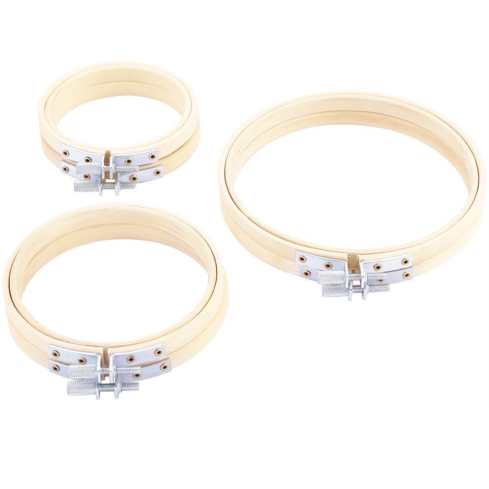 3 размера, детский маленький Обучающий набор обручей для вышивки, бамбуковый круглый обруч для вышивки крестиком, кольцо