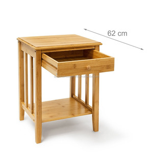 Natural <strong>Bamboo</strong> Side <strong>Table</strong> With Drawer <strong>Bamboo</strong> Sofa Side Desk Small Double <strong>Table</strong> <strong>Bedside</strong> <strong>Table</strong> - Product Image 3