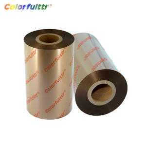 Nastro per stampante a trasferimento termico in resina metallizzata e opaca color oro 110mm * 300m - Product Image 3