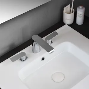 Decorative bathroom vanity faucets basin sink tap with three holes