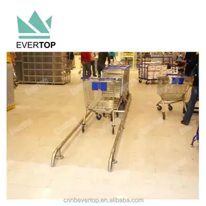 Barandillas de acero inoxidable para supermercados trolley, rieles de guardia para carrito de compras