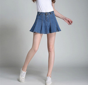 Hot Sale Kids Clothing Short Girls <strong>Denim</strong> Jeans Casual <strong>Pleated</strong> Mini <strong>Skirts</strong> - Product Image 2