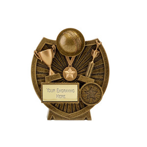 मिनी 3D क्रिकेट के बल्ले ट्रॉफी सोने राल केंद्र डिस्क के साथ चिपके उत्कीर्णन प्लेट - Product Image 3