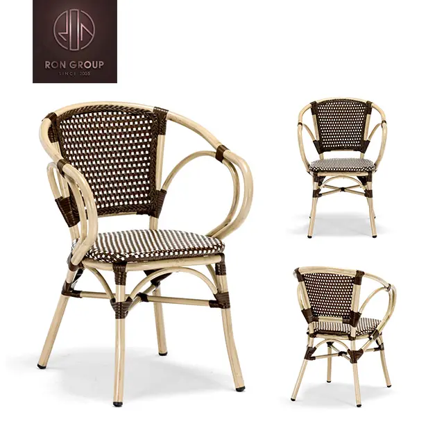 Fransız tarzı popüler yüksek kaliteli bahçe açık alüminyum textilener yan sandalye satılık