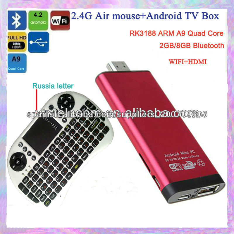 /odm oem Set top box google android tv box/mk808 rockchip3188 quad core 2gb/8gb android4.2