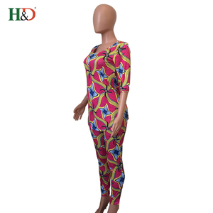 H & D Chaude Pantalon Chemise Couleur Combinaison Africain Cire Robes Styles En Vrac En Gros Vêtements Pour Vente - Product Image 3
