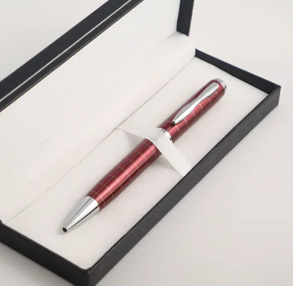 Tartan Design Set Pena Logam, Pen Bola 4 Warna dengan Pensil Mekanis dengan Kotak, Pena dan Pensil Murah