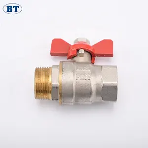 BT1044 yuhuan italy polished surface and brass butterfly handle ball valve