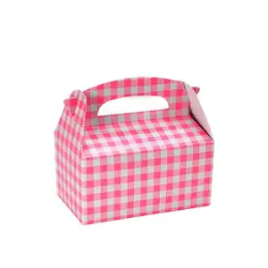 Individuelle kleine rosa hochzeitsverpackung süßigkeiten hundekleidung gabel geschenkbox mit griff