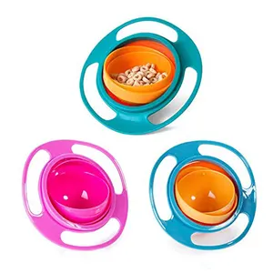 online Hot Sale New Product Universal Gyro Bowl Children Rotary Balance Novelty Gyro Umbrella Bowl 360 Rotate Spill-proof Bowl