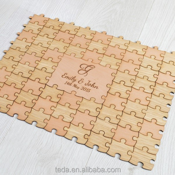 Libro degli Ospiti per Matrimonio con Puzzle in Legno, Idee Rustiche e Divertenti. Libri degli Ospiti Rustici per Matrimonio, in Legno, Grandi Pezzi di Puzzle