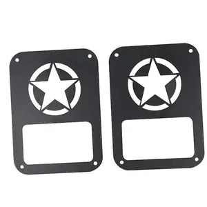 Freedom Star Black Tail Light Guards Covers For Jeep Wrangler JK & Unlimited