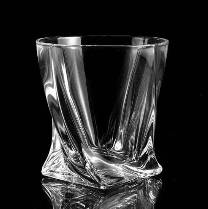 Wholesale 10oz Lead-free Crystal Twisted Whiskey Glasses Cup