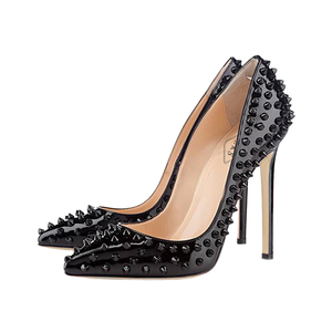 AL-1133 nouveauté Chic Rivet dames bureau Sexy fête porter 12cm chaussures à talons hauts femmes pompe <span class=keywords><strong>de</strong></span> mariage chaussures habillées - Product Image 4