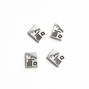 Bưu Thiếp I Love You Bằng Bạc Hợp Kim Mặt Dây Chuyền Nổi - Product Image 1