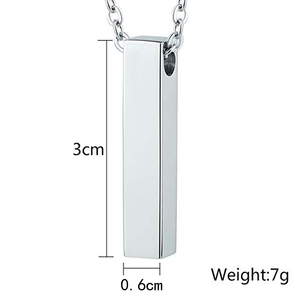 Kalung Kubus Baja Anti Karat Custom, Liontin Kenang-kenangan Abu Jenazah, Perhiasan Kremasi dengan <span class=keywords><strong>Kit</strong></span> Pengisi - Product Image 3