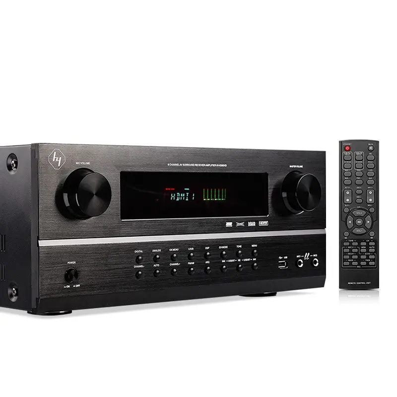 Penerima Daya Amplifier Home Theater Suara Surround AV Mendukung Decoding Mentah 5.1ch