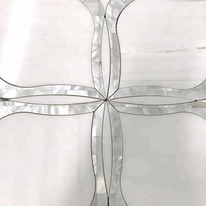 La estrella blanco mármol waterjet <span class=keywords><strong>mosaico</strong></span> mezcla la <span class=keywords><strong>baldosa</strong></span> <span class=keywords><strong>mosaico</strong></span> de la cáscara - Product Image 6