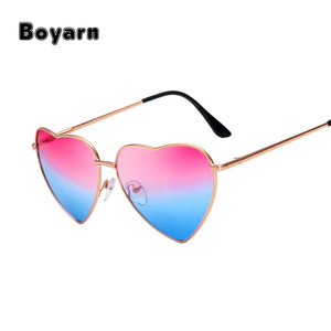 En forma de corazón <span class=keywords><strong>gafas</strong></span> de sol mujer metal lentes reflectantes moda estilo <span class=keywords><strong>gafas</strong></span> de sol hombres espejo nuevas frescas - Product Image 6