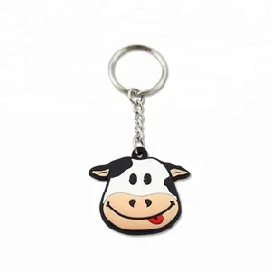 Cow Shape Custom PVC Rubber Keychain