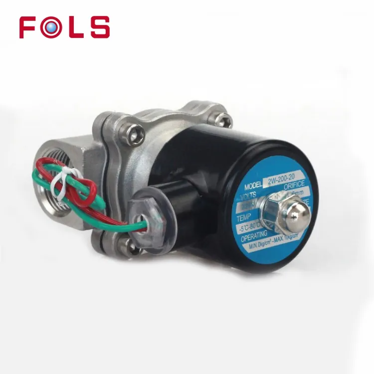 DN20 3/4 inç 2W-200-20 Normalde kapalı paslanmaz çelik AC220V DC12V DC24V 2 yollu Elektrik Solenoid Valf Pnömatik Valf