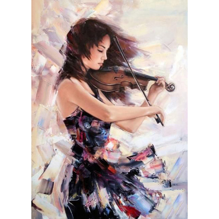Kit Pintura Con Diamantes 5d Violinista Mujer 30x40cm Diy Kit Pintura Con Diamantes 5d Violinista Mujer 30x40cm Diy