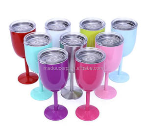 Madou <span class=keywords><strong>300</strong></span> ml 10 oz Acero inoxidable taza de metal copa de vino champán vino con tapa - Product Image 1