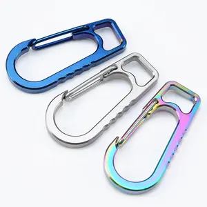 Strong spring clip titanium carabiner keychain holders key clip for keys