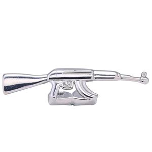 Grilles dentaires en laiton AK-47 de gros, plaquées or 18 carats, double rangée, style hip-hop, plaquées or 14 carats, forme de pistolet AK47 - Product Image 4