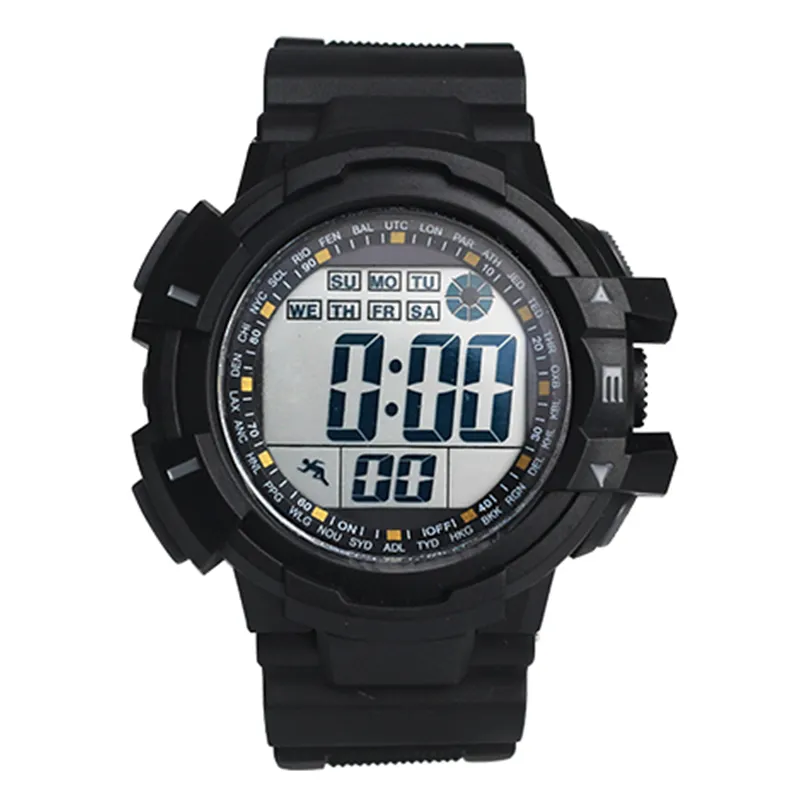 Cool minimalist led flash luminous digital led sports stop watch waterproof mens digital watch custom