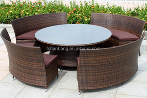 Set di Mobili da Giardino in Rattan Sintetico con Tavolo Rotondo e Sedie per 4,5,6,8,10,12 Posti - Product Image 3