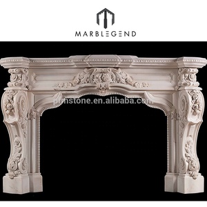 <span class=keywords><strong>Chimenea</strong></span> de mármol de piedra antigua de estuario tallado muy impresionante - Product Image 2