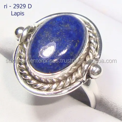 แหวนเงินแท้สำหรับผู้หญิงคอลเลคชั่นฤดูร้อน925แหวนสวมนิ้ว Lapis Lazuli สีฟ้าสวยขายส่ง