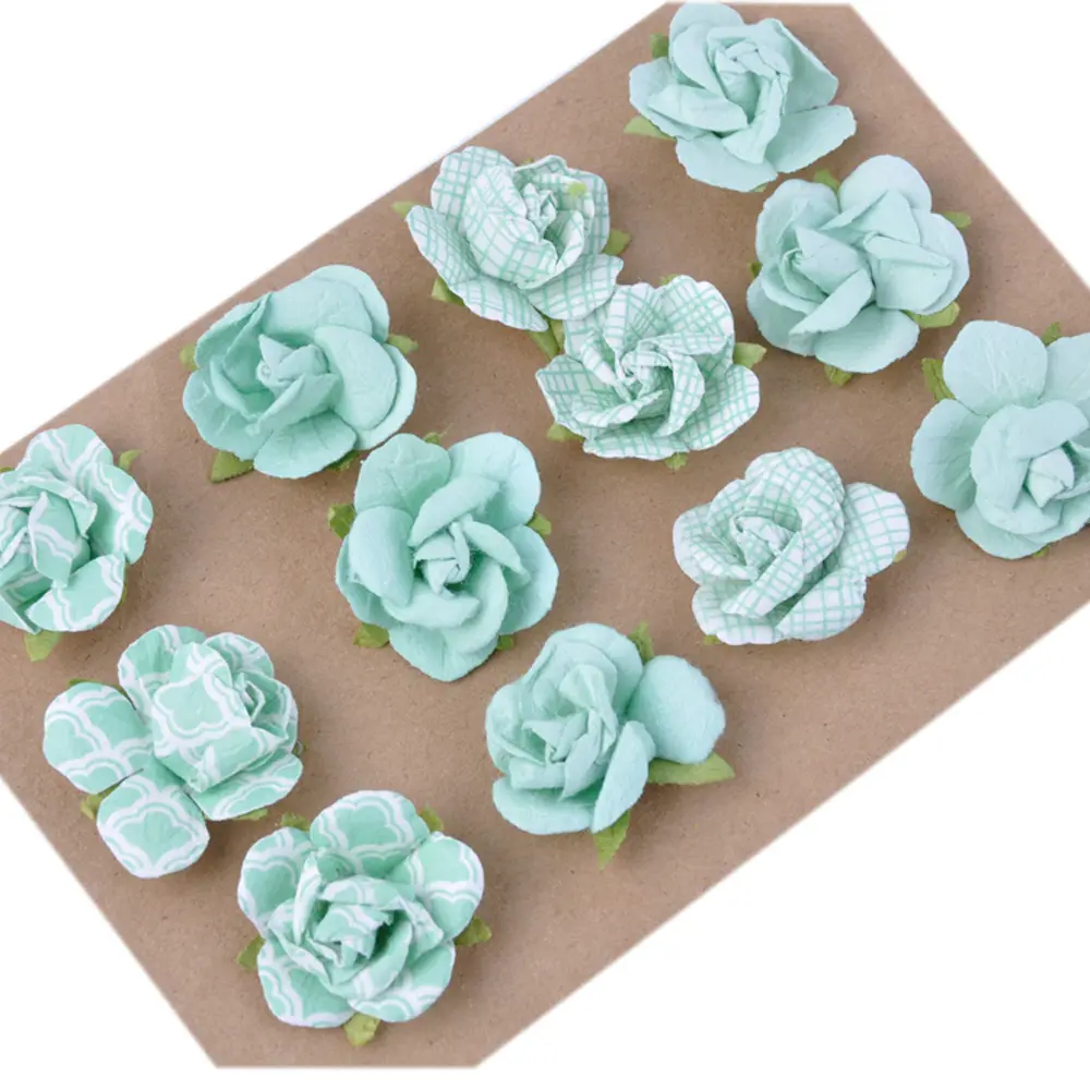 Mini fleurs en papier scrapbooking, 2-3cm, 10 pièces, décor de mariage, fait à la main