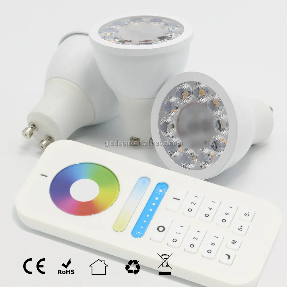 Milight lamp dmx rgb gu10 led spotlight rgb rgbw gu10 led dimbare spot licht aluminium behuizing, wifi lamp mr16 dimbare gu10