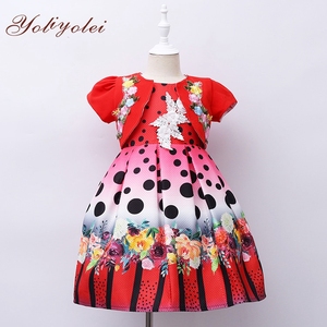 Rojo de fiesta niño vestido largo niño vestido de niña de vestido de fiesta para niña de <span class=keywords><strong>10</strong></span> años - Product Image 2