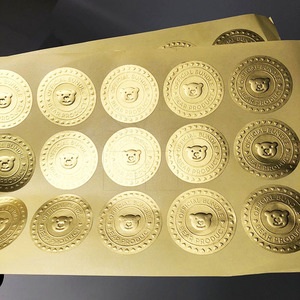 Hoge kwaliteit custom <span class=keywords><strong>logo</strong></span> reliëf goud folie stamped zelfklevende stickers - Product Image 5