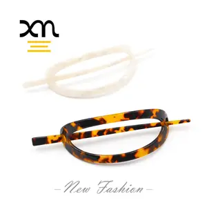 Tortoise Shell Vintage Hair Sticks Plastic Long Hair Chop Sticks Cut Out Oval Hair Bun Cover With Acetate Sticks For Women