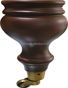 Pés de Cadeira de Madeira Populares para Substituição, Pés de Armário de Cozinha com Rodízios de Latão MJ-0413 - Product Image 1