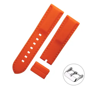 18 20 22 24mm for wristwatch thick back watch strap silicone watch band