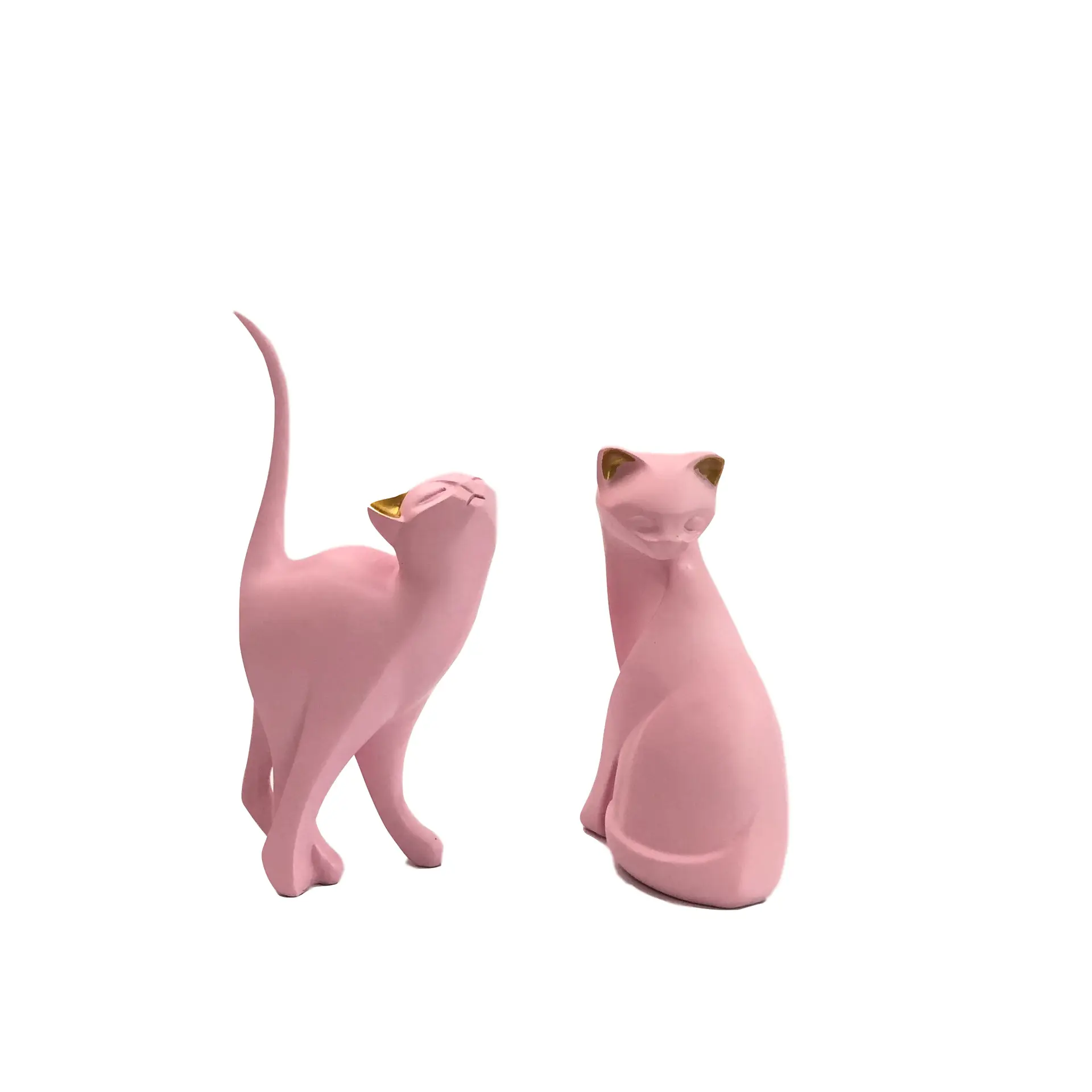 Maßge schneiderte niedliche Tier figur modernen Stil billige rosa Katze Figur Ornament