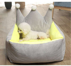 Cama para mascotas de estilo de princesa, diseño de corona, bonito modelo creativo, perrera extraíble de algodón, sofá de cama para perro - Product Image 4