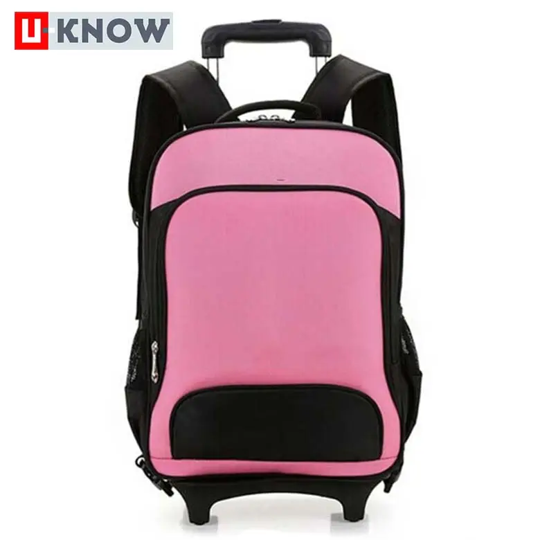 Trolley school bag mochila con ruedas para ninos custom LOGO sublimation printing school children's backpack with wheel