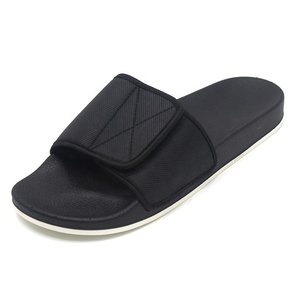 Sandalias deslizantes de tela de algodón para hombre, <span class=keywords><strong>zapatos</strong></span> con gancho y lazo, suela de goma EVA, color negro, novedad - Product Image 6